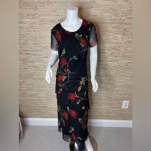 Vintage 90s rose  print dress